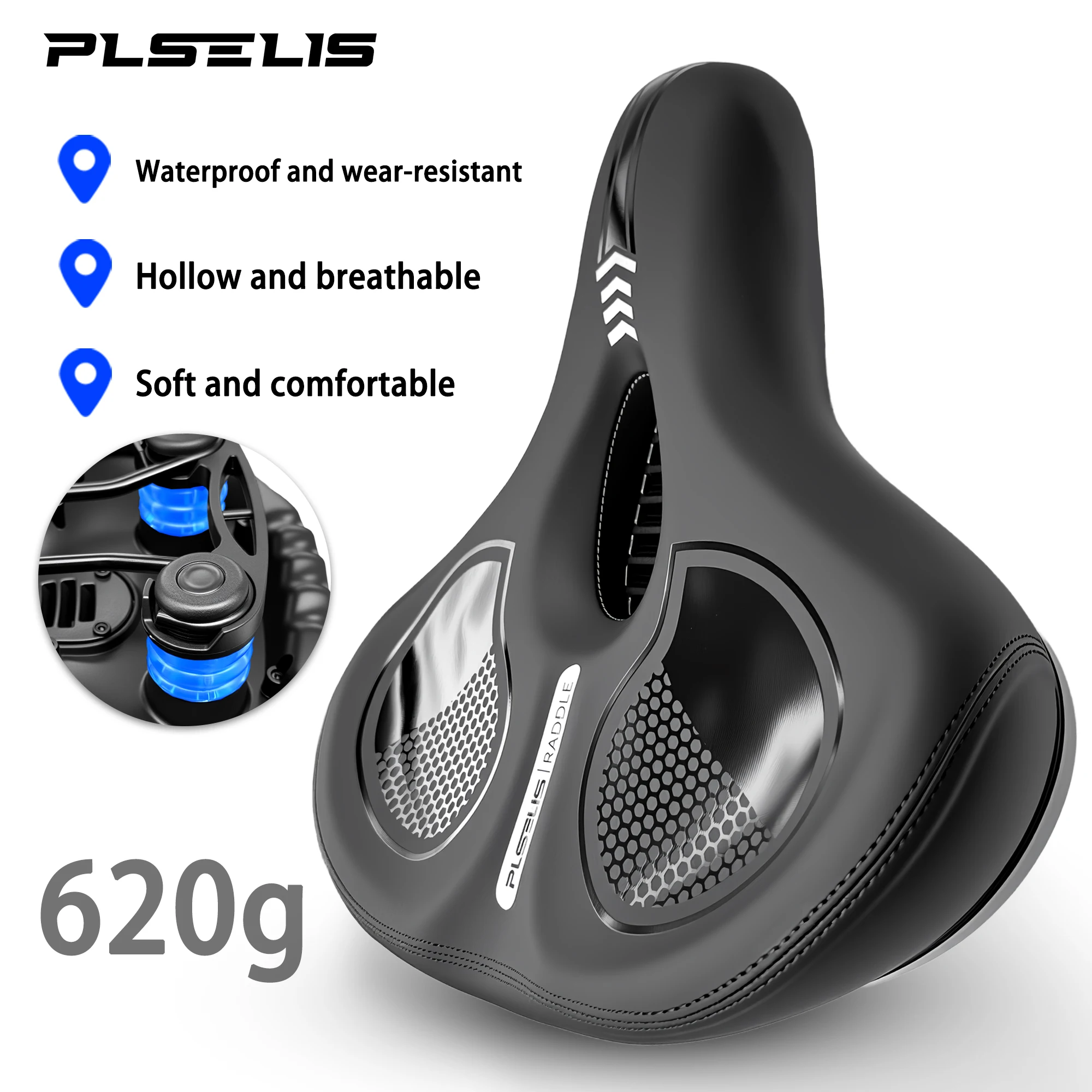 

Велосипедное седло plselis: утолщенное, просторное, мягкое и комфортное, 620 г, не вызывает усталости при длительной езде.