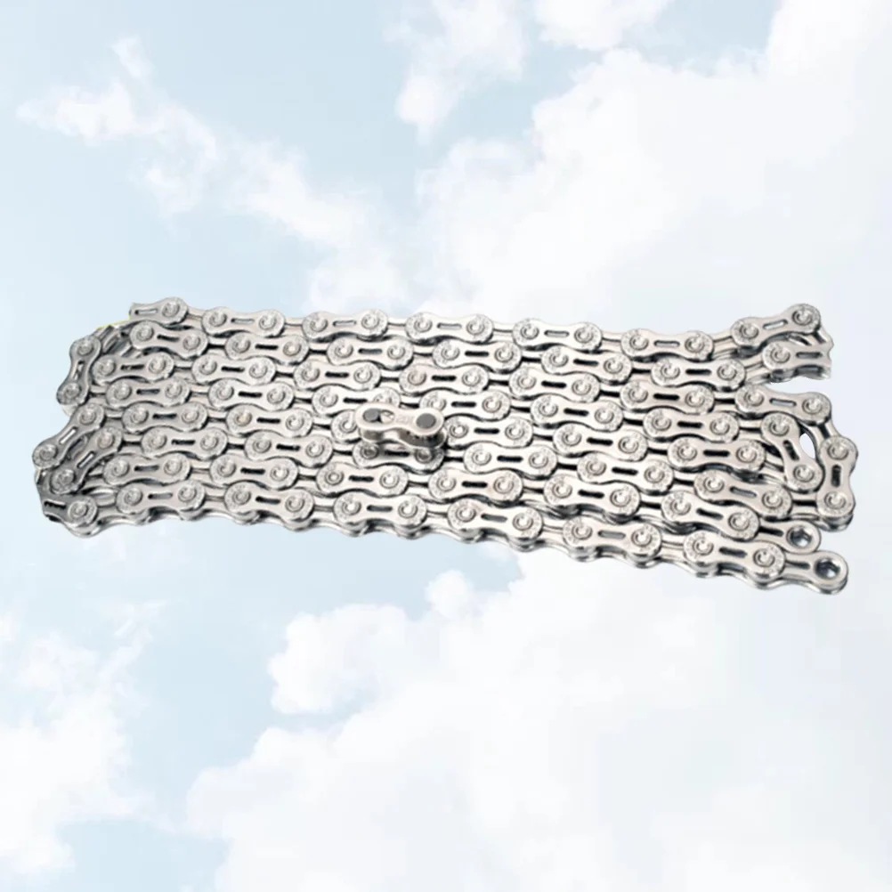 9-Speed Bike Chain Hollow 116L Mountain Road Chain Link Connector Bike Joints Button Grey Durable Forged Steel