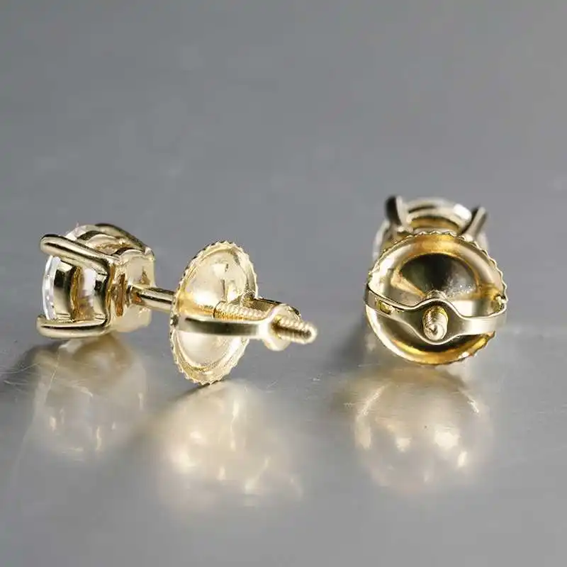 SACE GEMS-Brincos Clássicos de Prata Esterlina 925 para Mulheres, Jóias Finas com Certificado, 2 Carat Moissanite, Festa de Casamento, 8mm