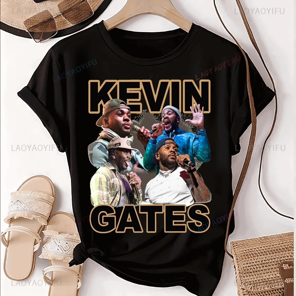 Vintage Kevin Gates Rapper bedrukt T-shirt Top Kevin Gates Trend Harajuku korte mouwen Unisex shirt grafisch oversized T-shirt