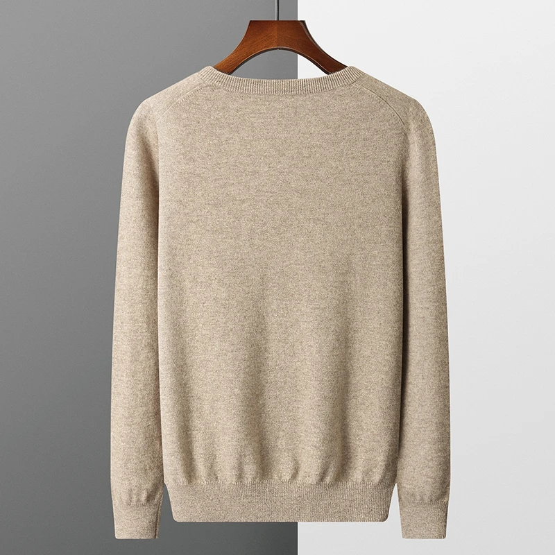 Spring/Autumn New High Quality Men Cashmere Sweater V-neck Business Casual Pullover 100% Goat Cashmere Knitwear Luxury Soft Tops