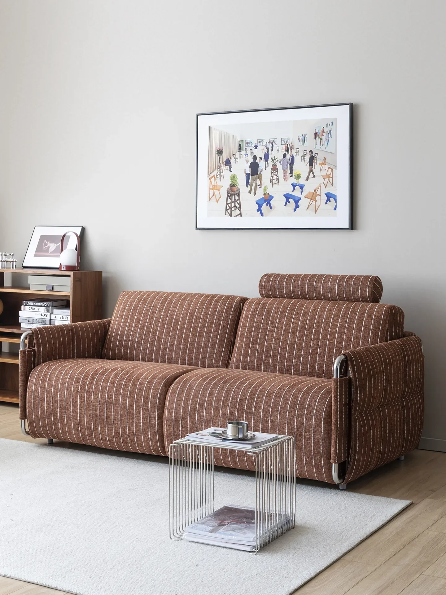 sofa bed removable and washable sofa bed folding dual-purpose stainless steel Italian small apartment