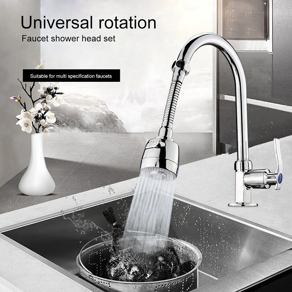 360 Degree Flexible Faucet Nozzle Sink Faucet Spray Water Out Small Faucet Sprayer Kitchen Tap Head Extender Sink Spray Aerator