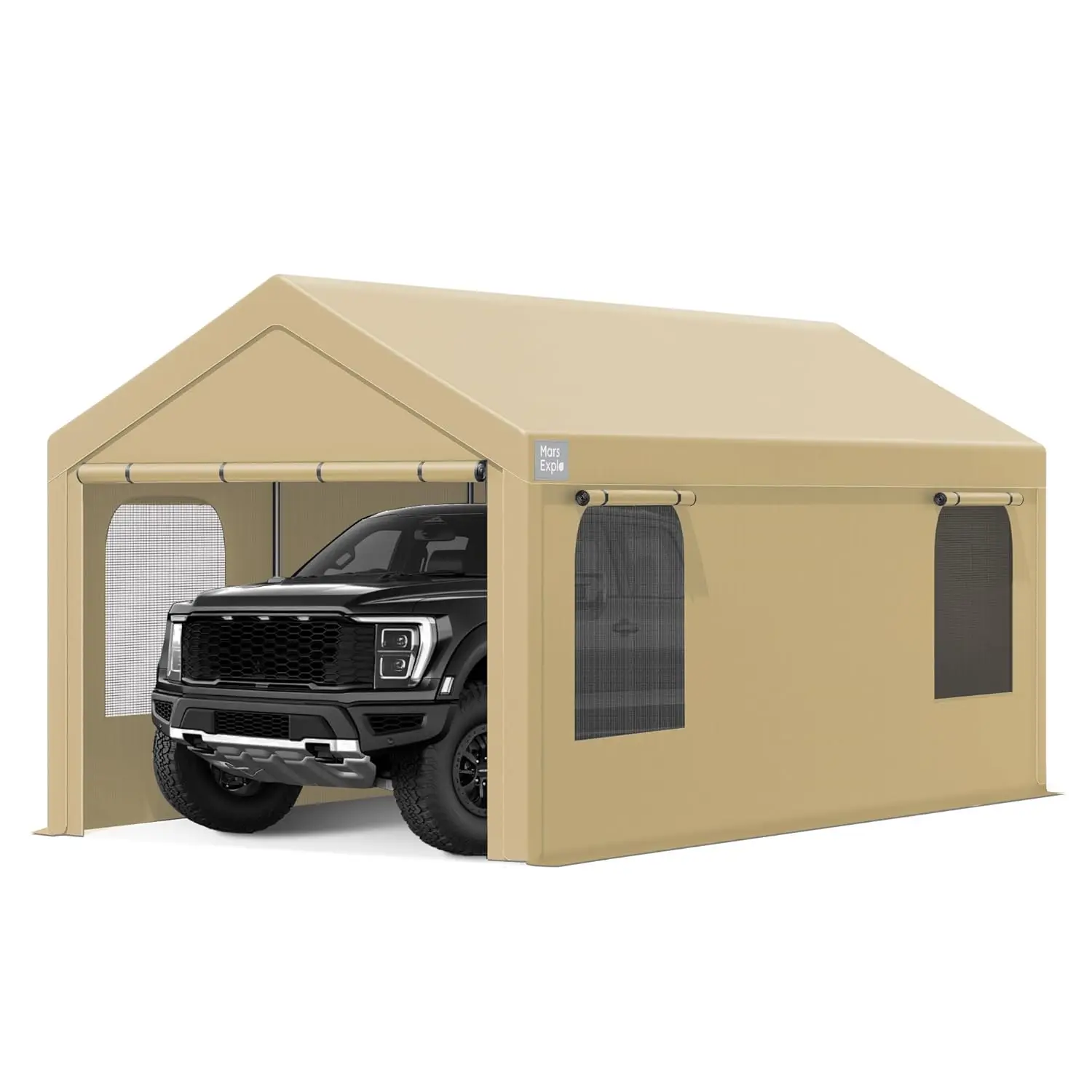 

10x20 FT Heavy Duty Carport, Portable Garage Carport Canopy with Removable Sidewalls & Doors, Roll-Up Windows,, Custom