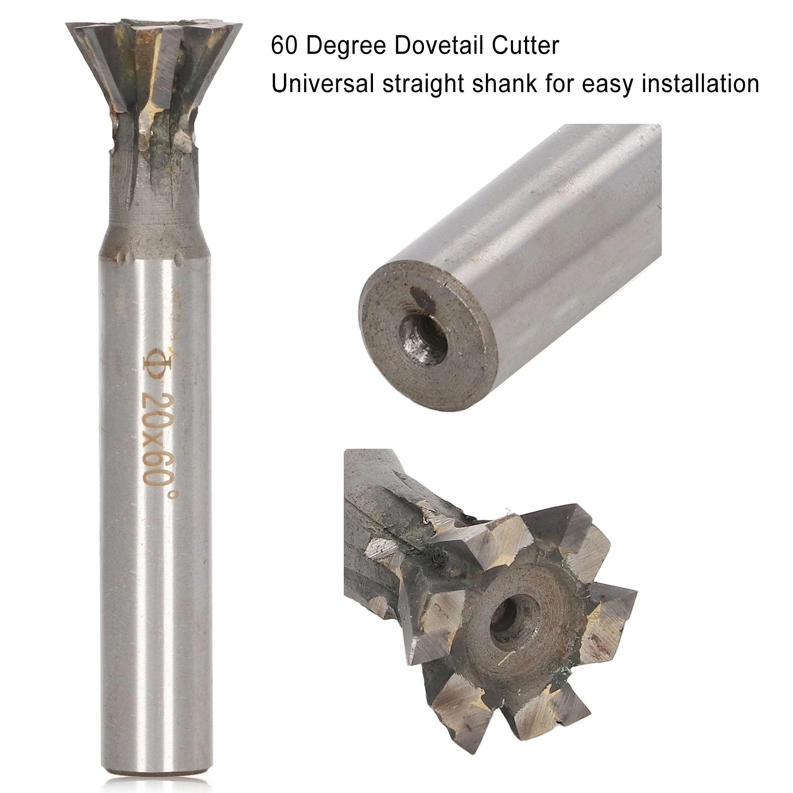

6 Flute Dovetail Cutter 60 Degree Carbide Dovetail Cutter 20mm 6 Flutes Slotting Milling Cutter Straight Shank Carbide Slot Mill