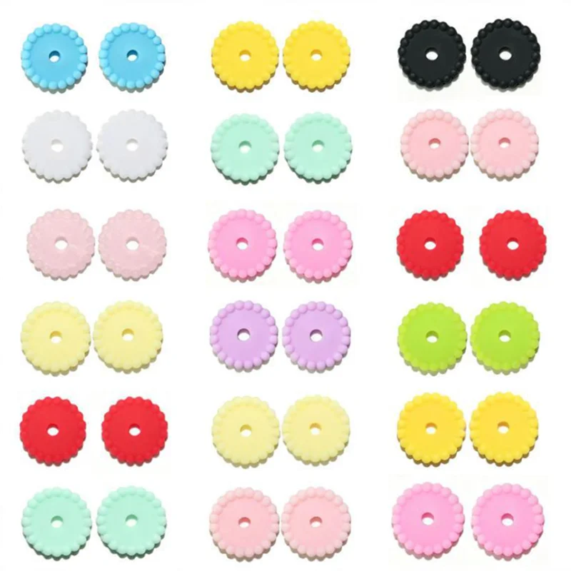 

100pcs Gasket Silicone Beads 12mm Round Silicone Bead for Jewelry Necklace Making DIY Pacifier Chain Clips Baby Toys Accessorie