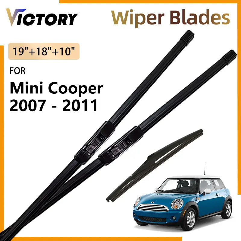 

Front Rear Wiper Blade For Mini Cooper R56 Hatch 2007 - 2011 2010 2009 2008 Accessorie Windshield Windscreen Brushes 19"+18"+10"