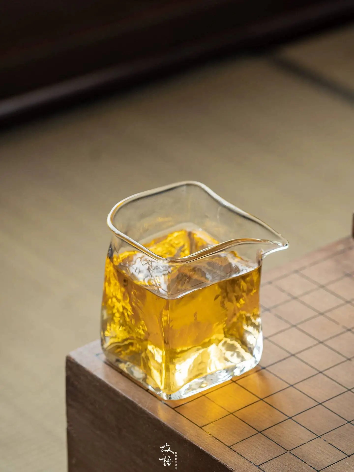 Heat-Resistant Eagle-Beak Cup Glass, High-Temperature Resistant Hammered Pattern Square Fair Kung Fu Set, Tea Cup, Teapot