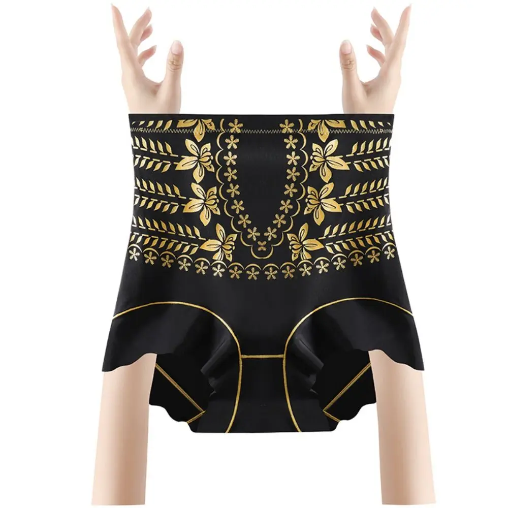 Послеродовой формирователь тела с высокой талией, хлопковые трусики с поясом в промежности, трусы с цветочным принтом, бесшовные трусы с подтяжкой живота