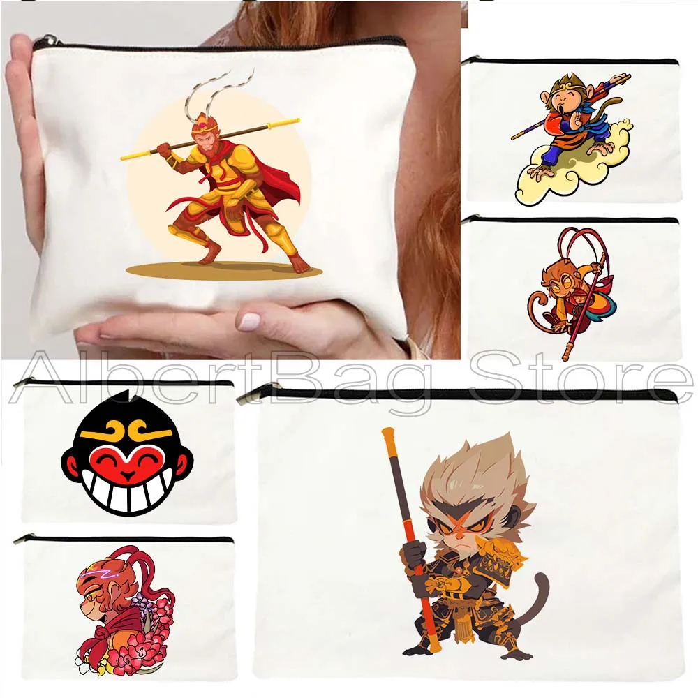 

Путешествие к западу чёрный миф Sun Wukong искусство Обезьяна Король китайский стиль подарок холст Косметика сумка для туалета карандаш женский чехол