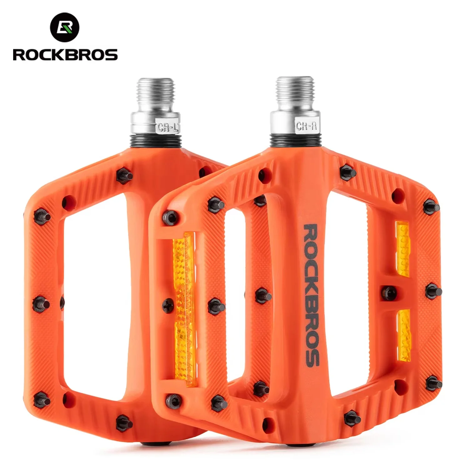 

ROCKBROS Нейлоновые велосипедные педали Легкие прочные велосипедные педали Герметичный подшипник Водонепроницаемые велосипедные MTB дорожные педали Нескользящие педали