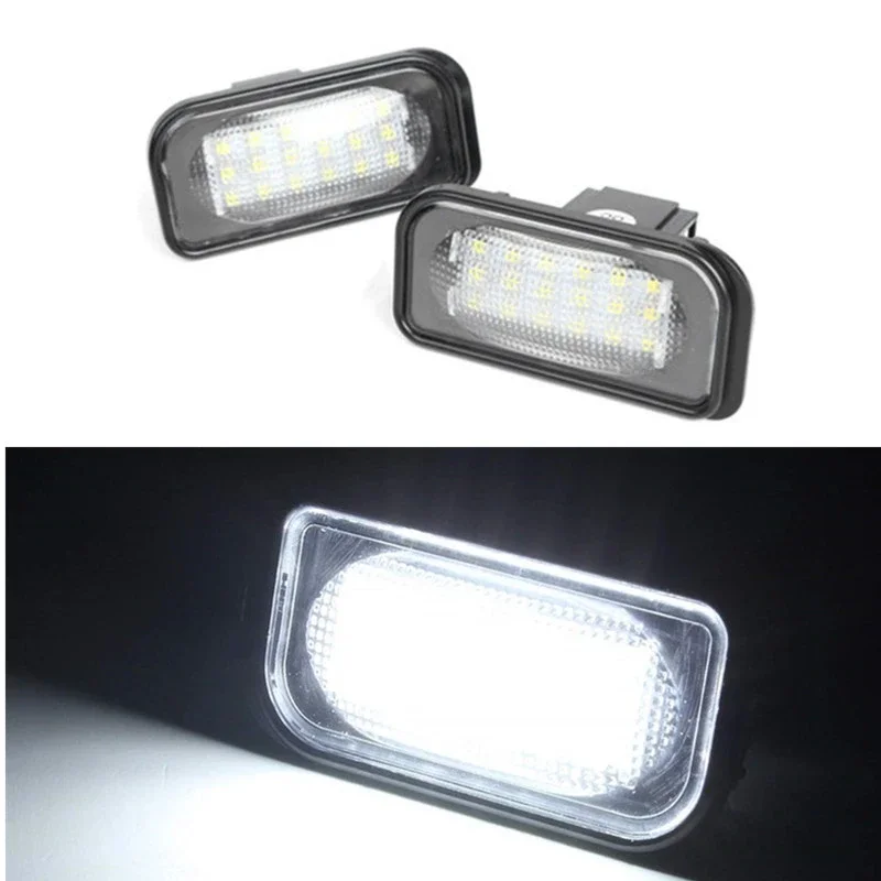 

Пара светодиодных ламп для подсветки номерного знака (18 SMD LED), белые, для Mercedes-Benz C-Class W203 4-дверный седан 2001-2007, стайлинг автомобиля