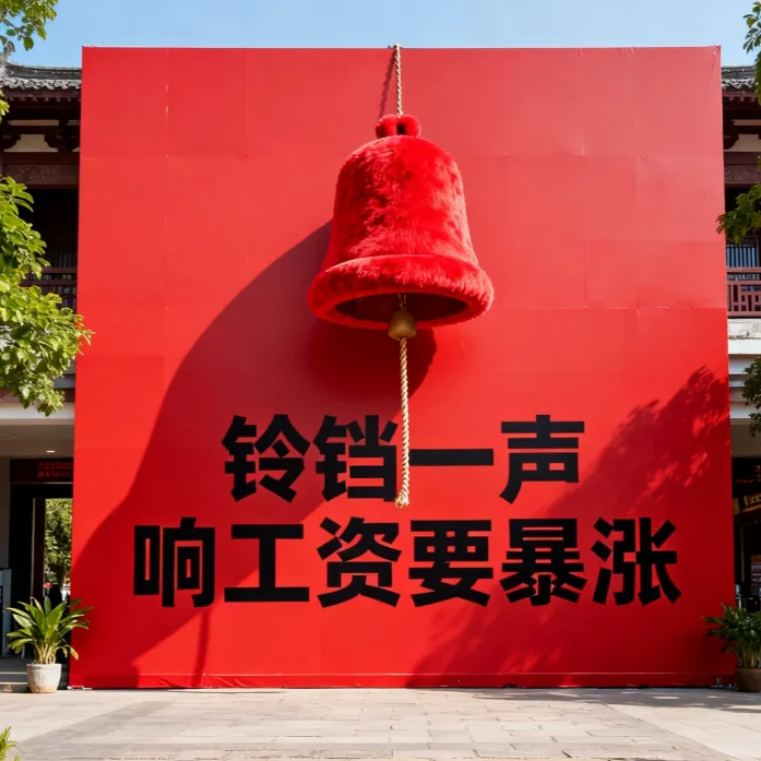 Shopping mall Chinese New Year, giant horse year, bell commercial street