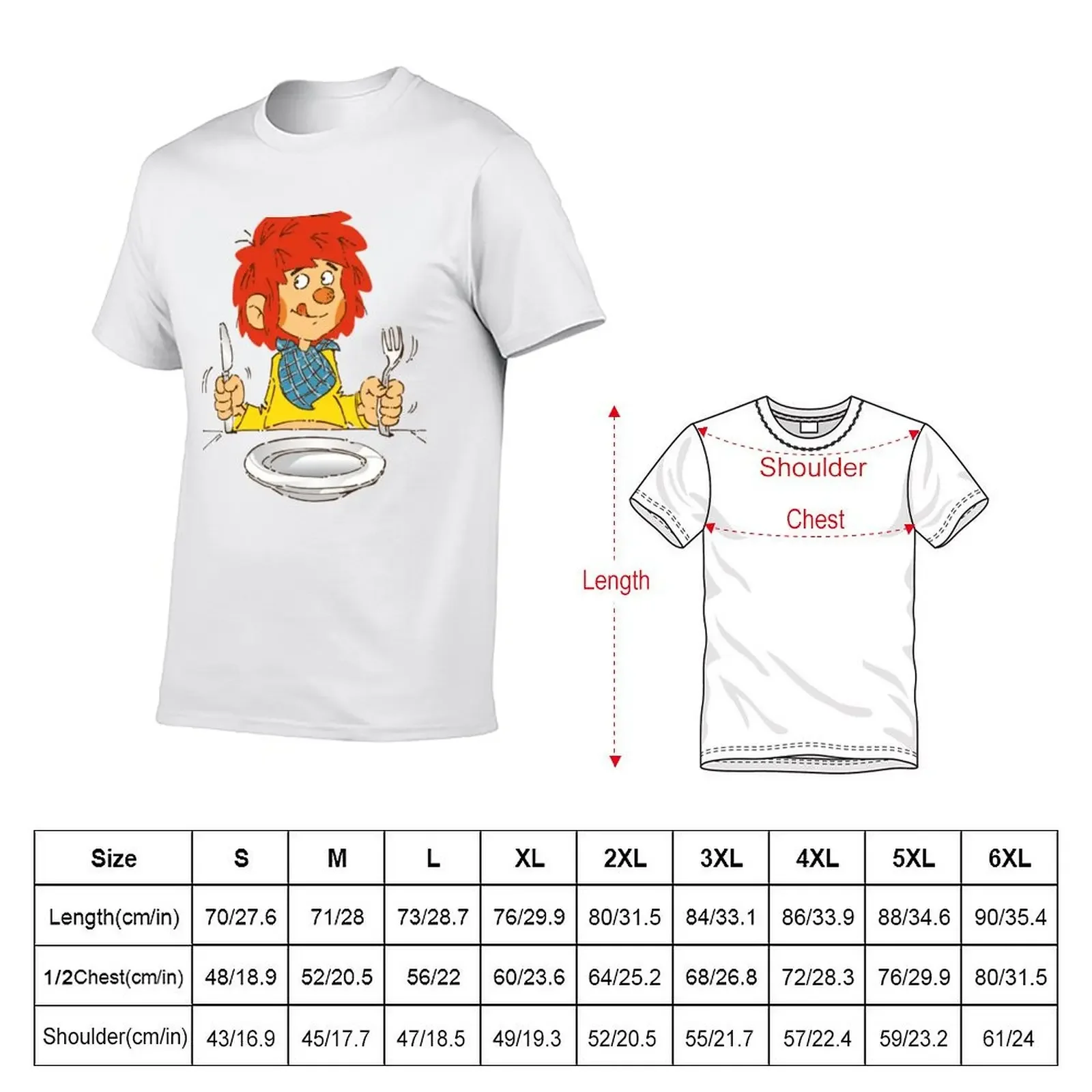 Pumuckl Meal Time T-shirt vintage kawaii clothes boys whites mens clothes