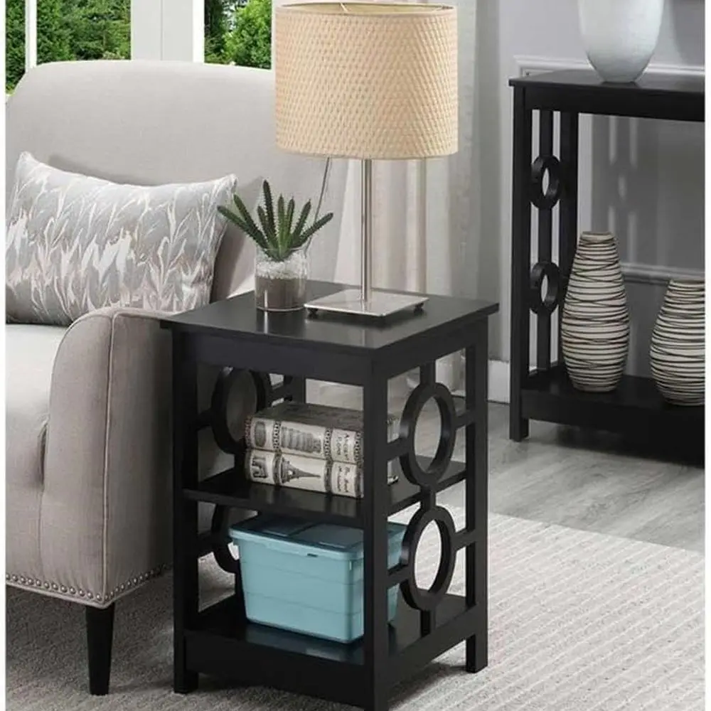 Meja Samping Bundar Hitam