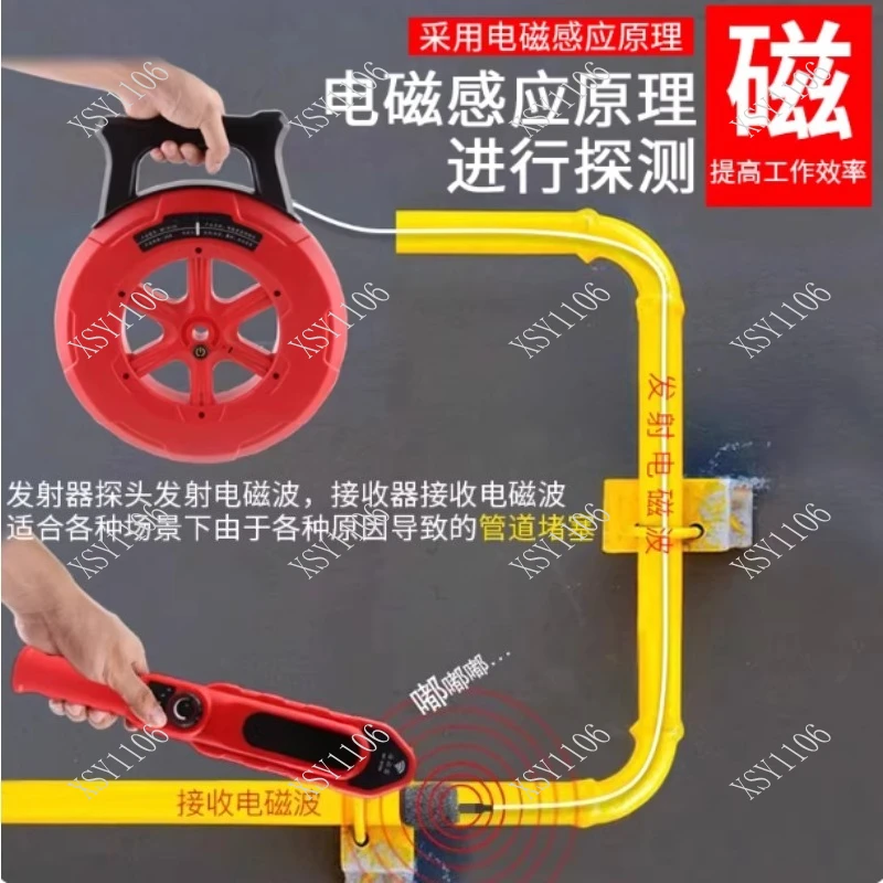 PVC Iron Pipe Blockage Detector Diagnostic Tool Pipeline Clogging Scanner Plumbers Instrument