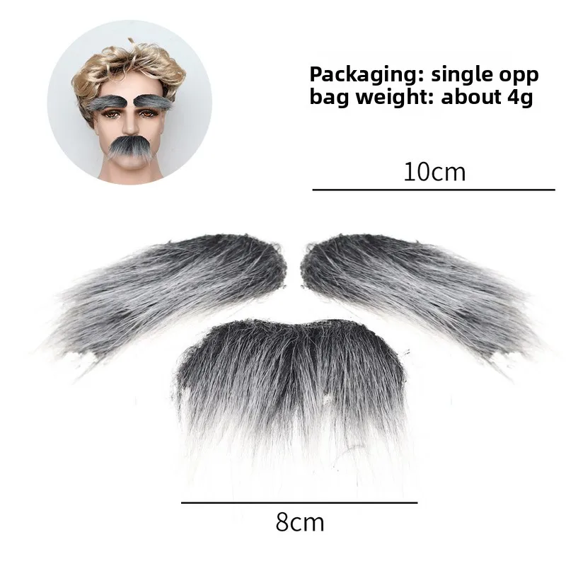 

Набор из 20 штук накладных усов и бровей, самоклеящиеся, для Хэллоуина, вечеринок, Рождества, костюма Санта-Клауса, реквизит для косплея