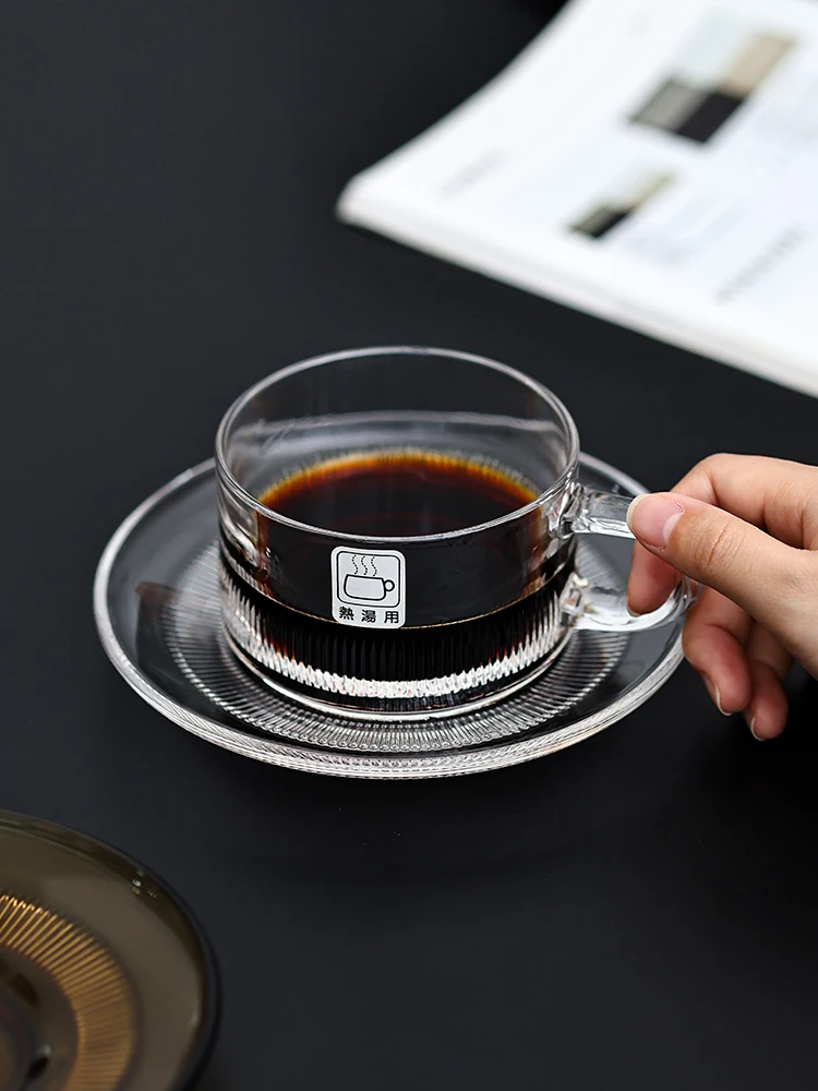 

Hirota Handmade Glass Coffee Cup Simple Breakfast Water Cup Retro Series Japanese Sle Dining Utensils Coffee Utensils