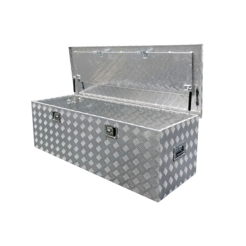 Silver Aluminum Heavy Duty Pick Up Truck Truck Bed Tool Box Trailer Storage Tool Box with Lock & Keys