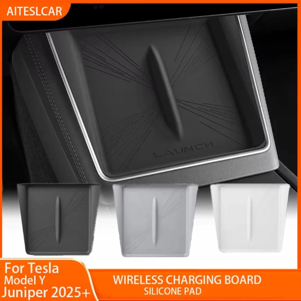 

2025 New For Tesla Huan New Model Y/3 Wireless Charging Silicone Mat Center Control Anti-slip Mat Modification Accessories