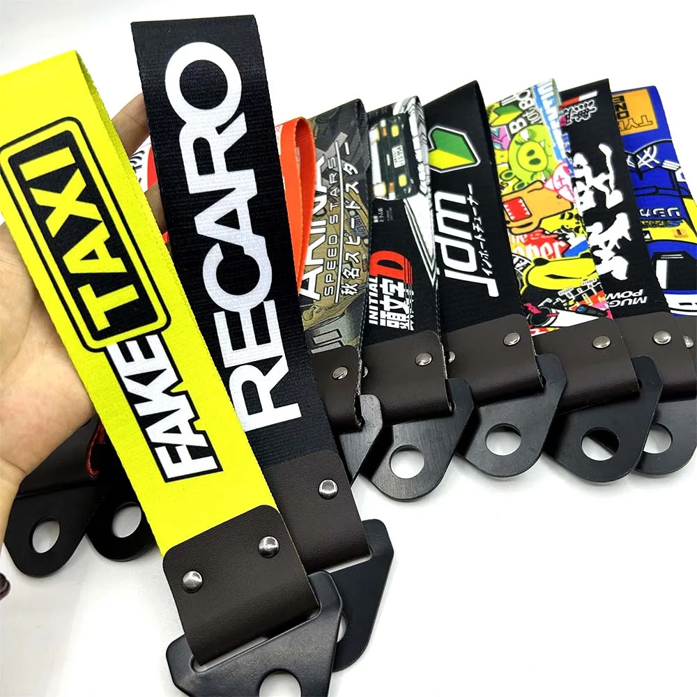 JDM Racing Style Tow Strap Universal Race Towing Bars Nylon Car Trailer Ropes Hook for Fake Taxi NOS Bride Initial D tow bar