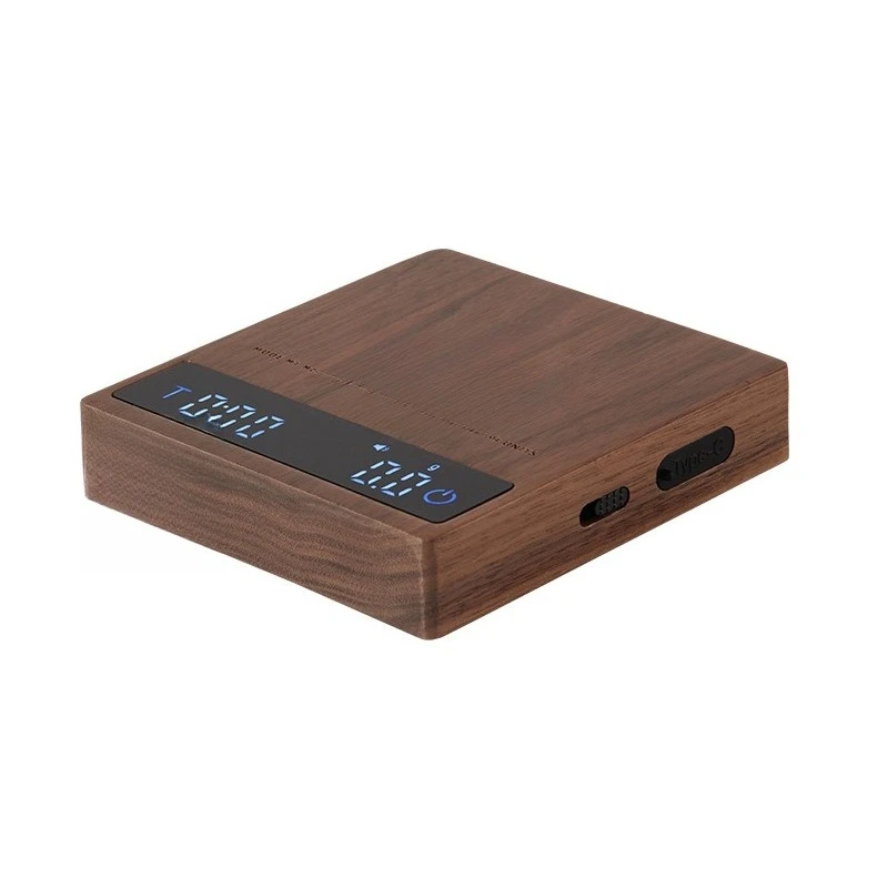 

Italian coffee bean solid wood electronic scale walnut mini smart hand coffee meter