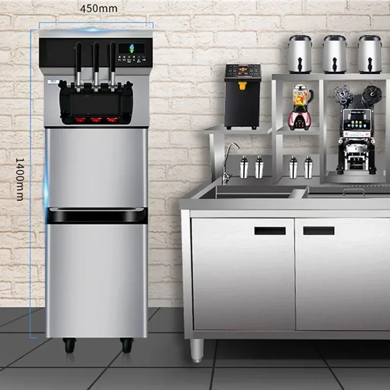 Casa 220v 38 ~ 48l/h máquina de sorvete comercial automática máquina de sorvete macio pequeno vertical sundae cone sorvete machi