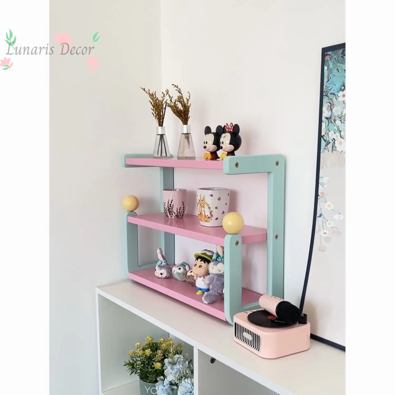 Dopamine display stand, desktop rack, cute creative multi-layer perfume rack, countertop cup layered finishing rack
