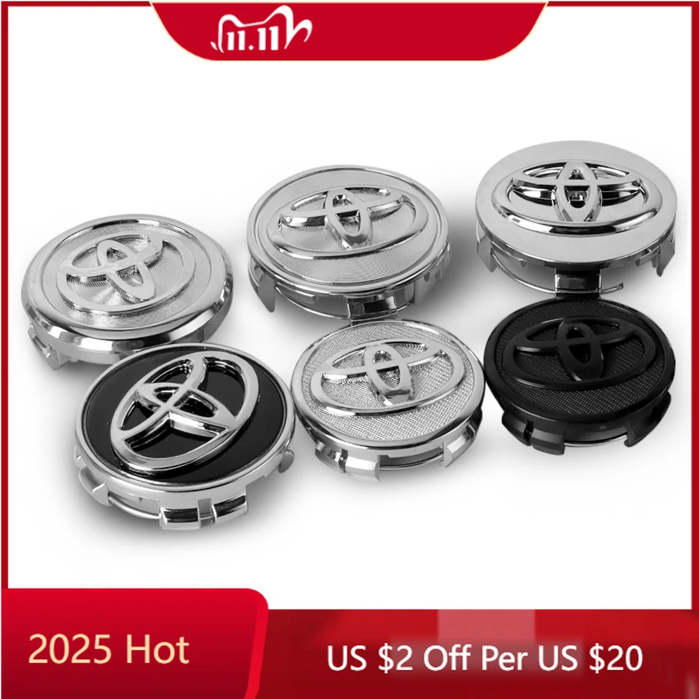 

Для Toyota 2026 новые колпаки ступиц 4 шт. 56/62 мм колпаки центральной ступицы колес автомобиля логотип значок крышка ступицы автоаксессуары для TOYOTA Corolla Ca