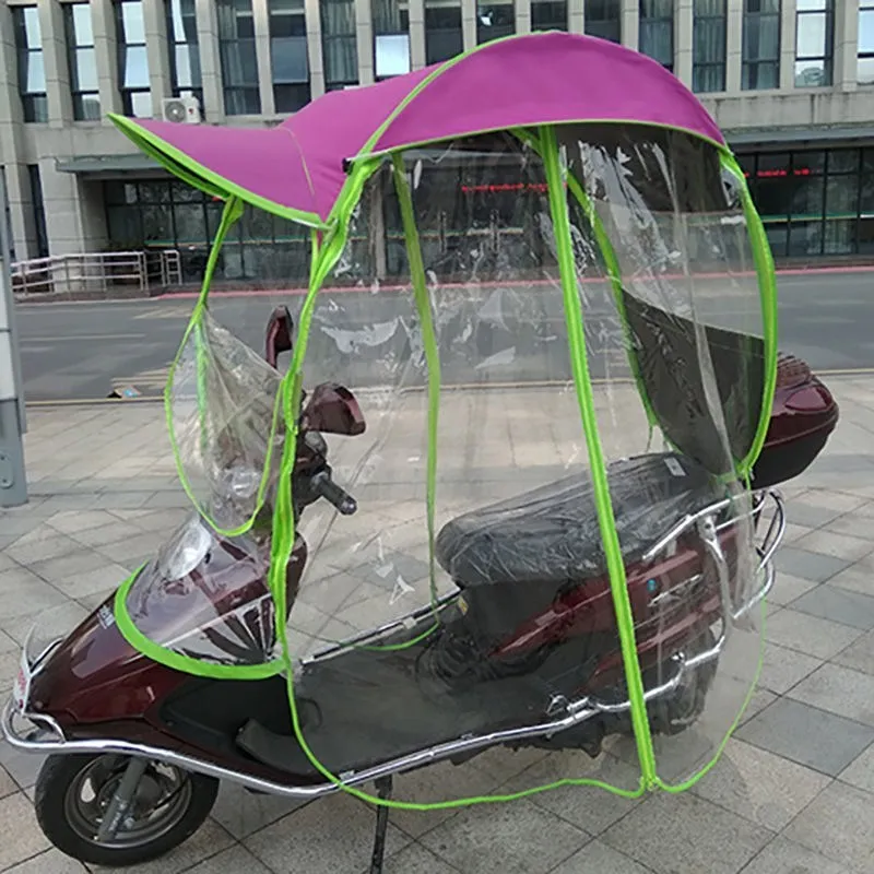 Paraguas transparente con batería para lluvia de coche, refugio para lluvia, toldo para lluvia, carpa, paraguas, cobertizo, refugio para lluvia, dosel de almacenamiento para motocicleta