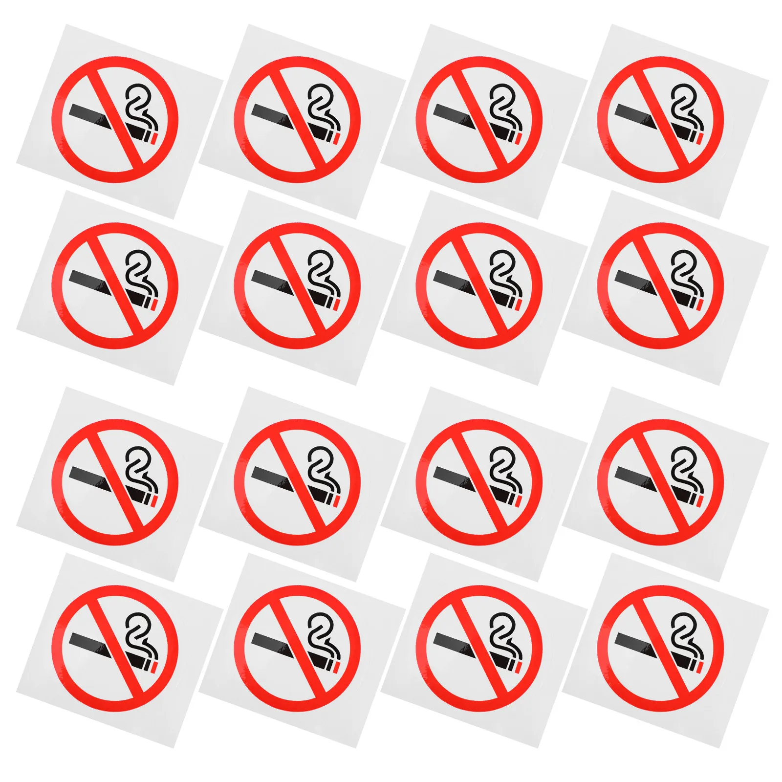 20Pcs No Smoking Stickers Bright Adhesive Signs Easy Apply Remove No Residue Office Restaurant Car Vehicle Warning Labels Indoor