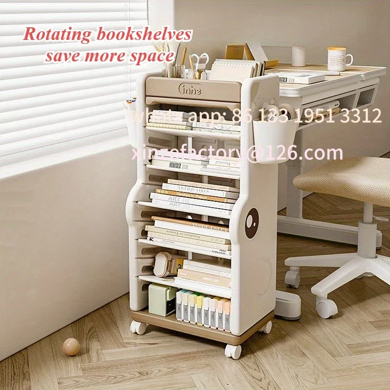 

Customizable Children's bookshelf desktop movable home storage rack floor to ceiling simple cabinet storage artifact library fur