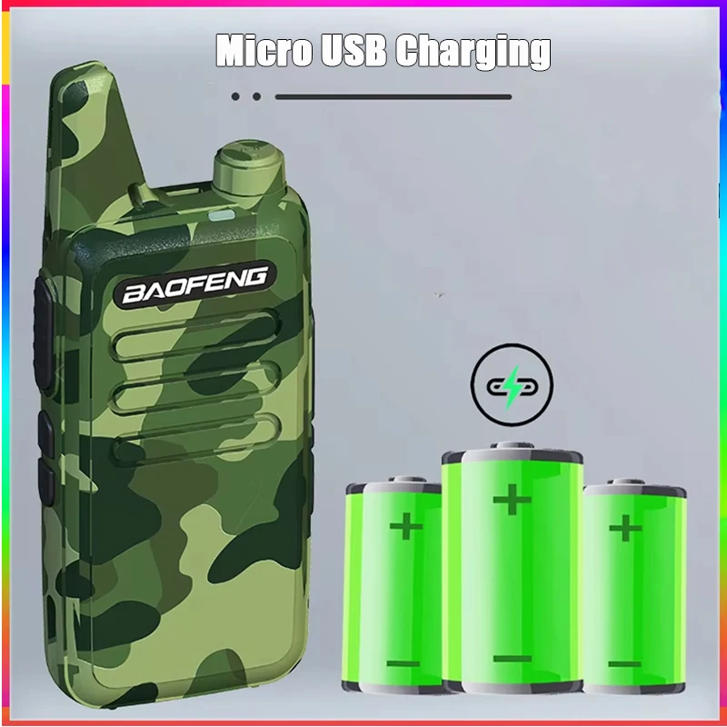 Baofeng BF-T20 5W Portable  Walkie Talkie Micro USB Charging 1PCS/2PCS Camo Two Way Radios Upgrade Of BF-C9 KD-C1 For Kid’s Toy