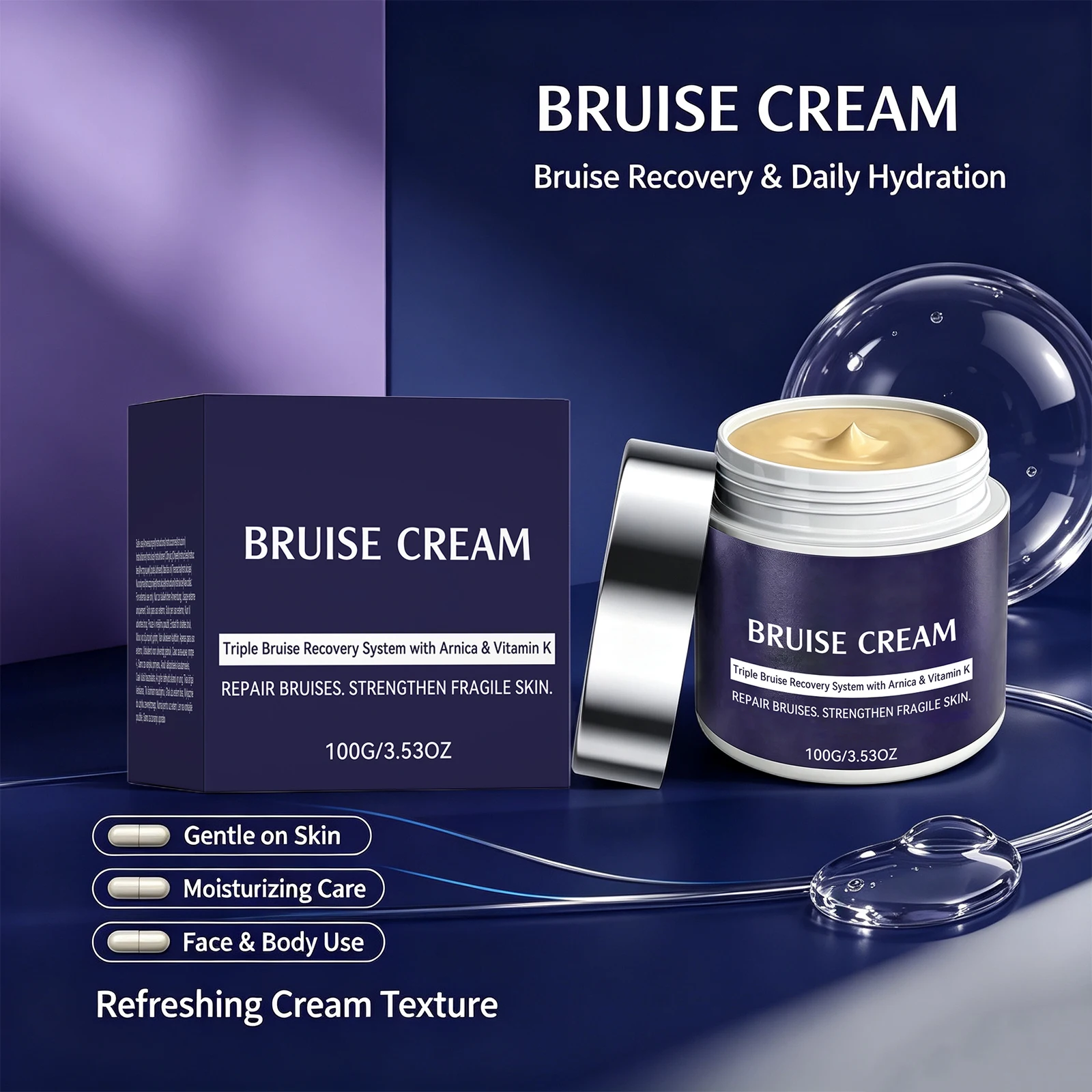 

Arnica Bruise Cream Bruises Contusions Bumps Recovery Fade Bruise Marks Bumps Strengthen Fragile Skin Body Massage Ointment 100g