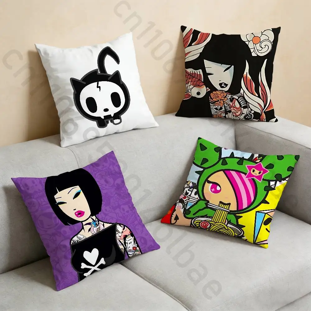 

T-TokidokiS Pillow Case Anti-dustmite Pillowcase Invisible zipper silky short plush Sofa cushion cover
