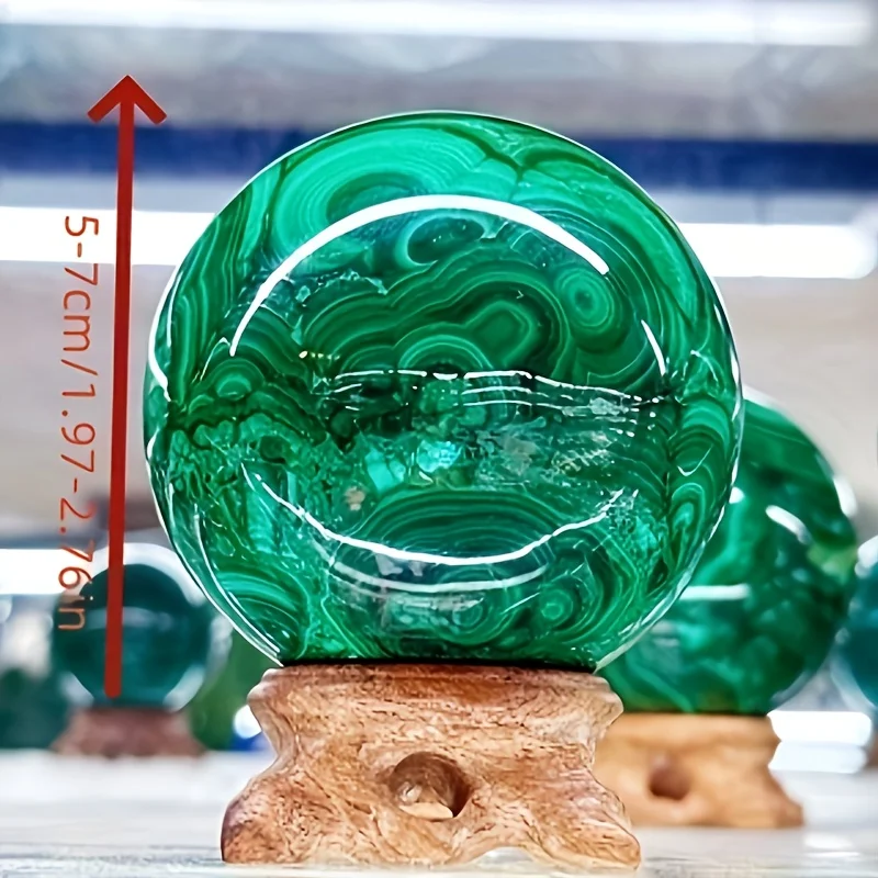 One Malachite Sphere, a Polished Crystal Sphere of High-Quality Malachite, Perfect for Occasions Like Halloween, Valentine's Day