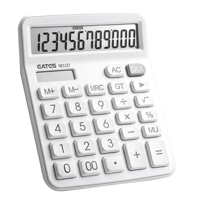 Business Calculator 12 Digit Display Screen Dual Power Supply Calculator Student Office Desktop Calculator
