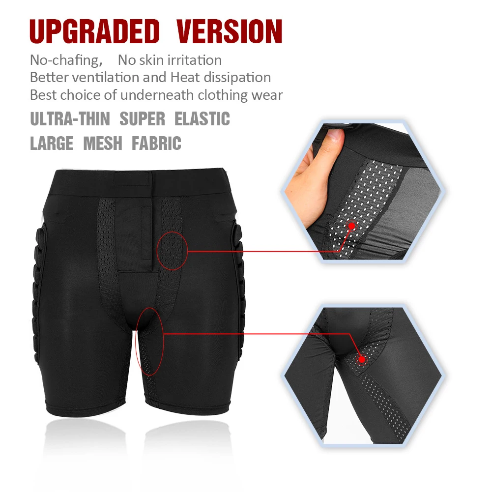 

Unisex Hip Pads Protectors Shorts Anti-slip 0.6in Thick Butt Tailbone Protection Shorts Breathable for Ski Ice Skating Snowboard