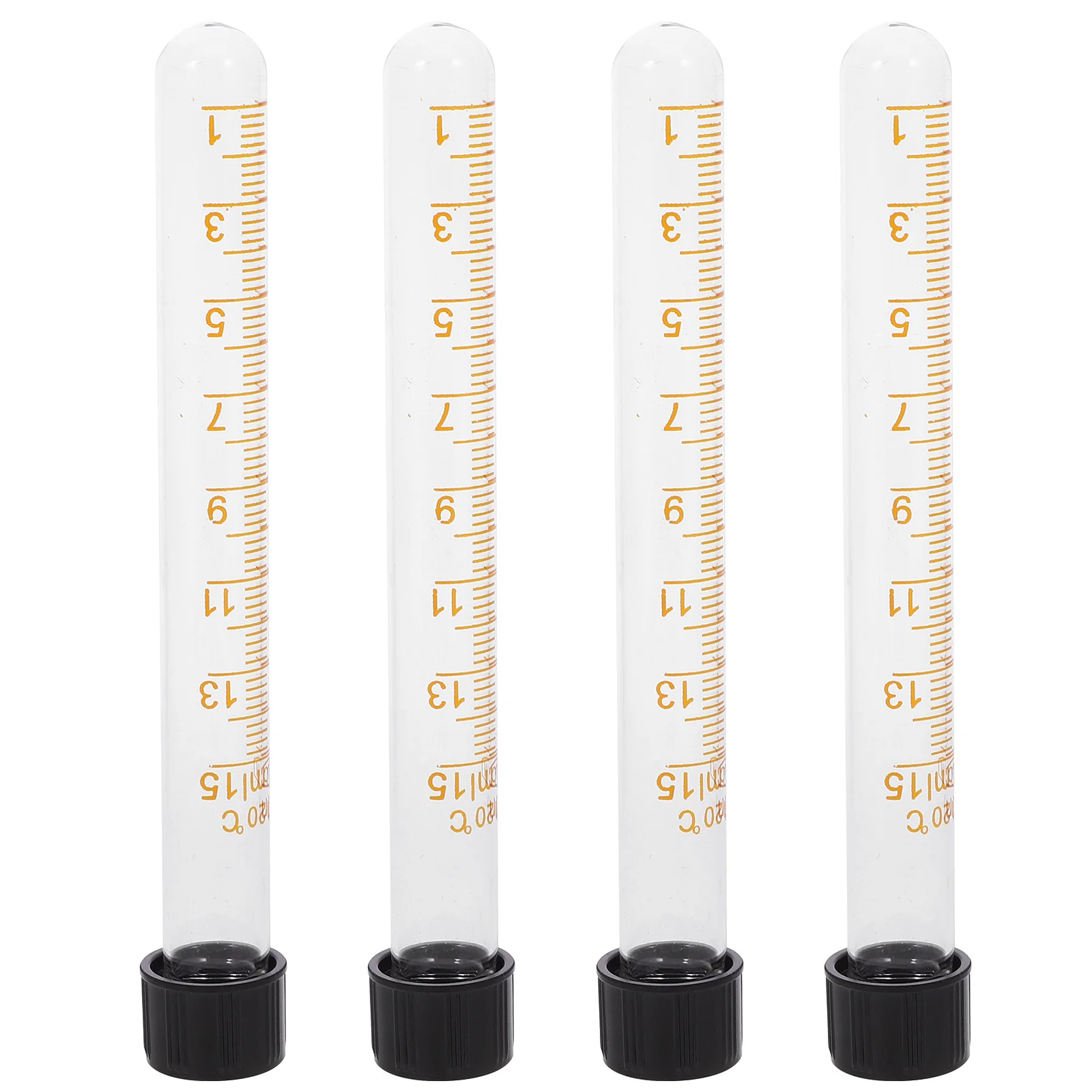 

4Pcs Glass Test Tubes Cap Stable Accurate Markings Laboratory Tubes for Scientific Experiment Storage