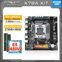 SZMZ X79A motherboard LGA 1356 PC assembly complete kit with XEON E2450V2 processor and 16GB memory placa mae DDR3 X79 Combo Set