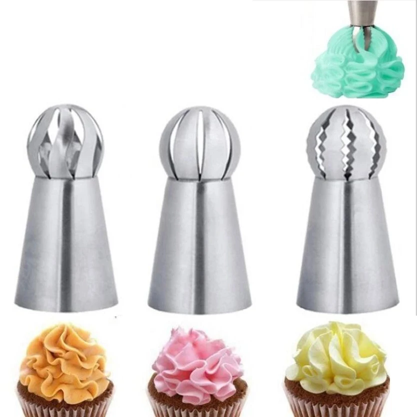 

3pcs/pack Stainless Steel Flower Icing Piping Nozzles Pastry Cake Cream Cupcake Decorating Nozzles Tips Set OK 1268