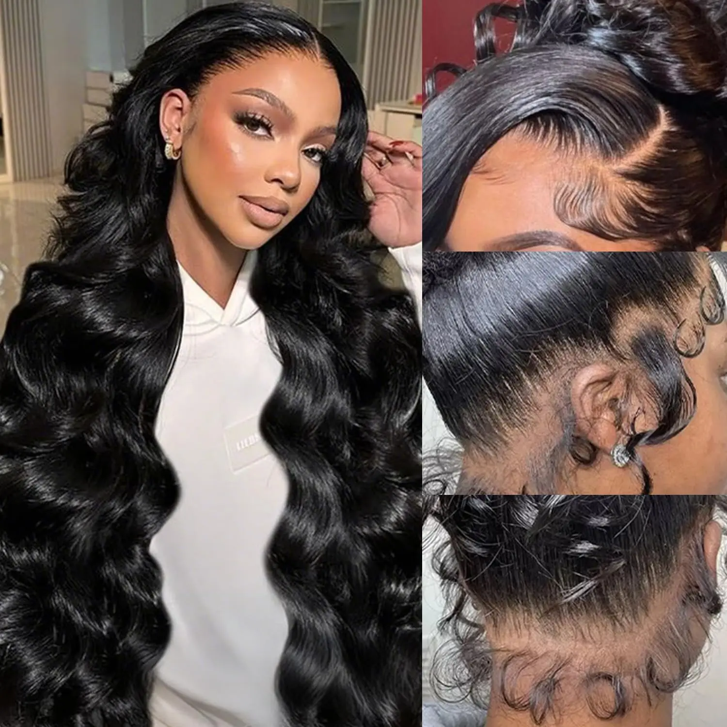 حقيقي كامل شعر الإنسان الباروكات 250% الكثافة الجسم موجة HD الدانتيل الجبهة الباروكات للنساء 30 بوصة الشعر البرازيلي 360 الدانتيل الجبهة الباروكات