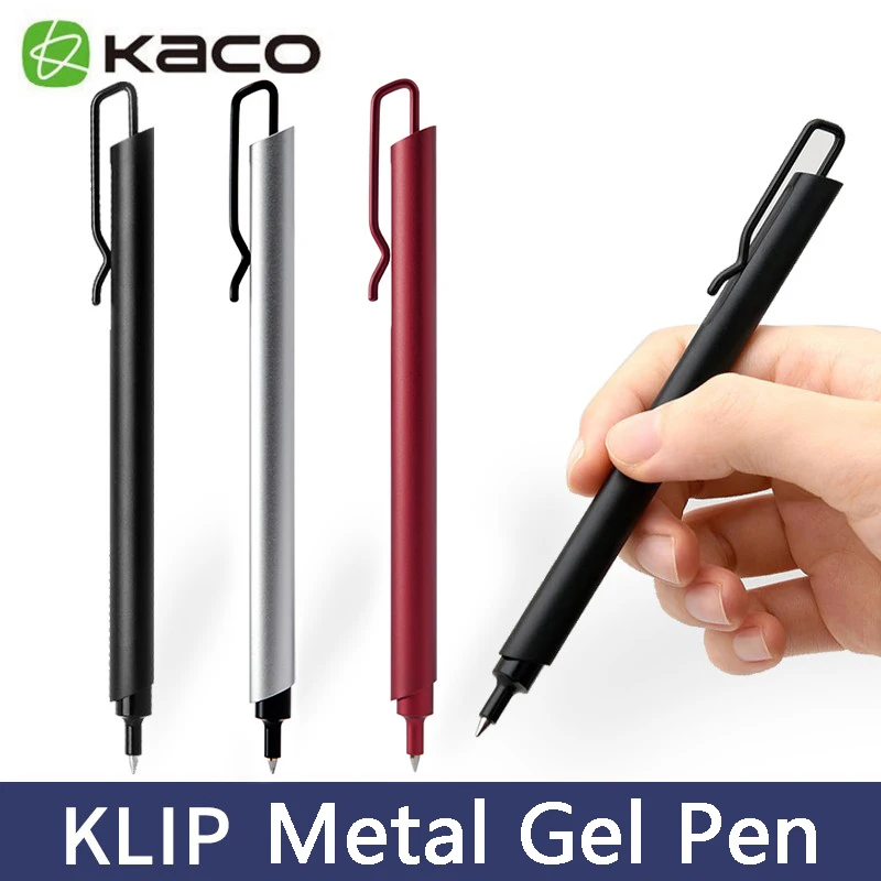 KACO-Bolígrafo de Gel de Metal con Clip, bolígrafos de firma de negocios recargables, punta fina de 0,5 MM, Caneta Stylo para oficina, escuela,