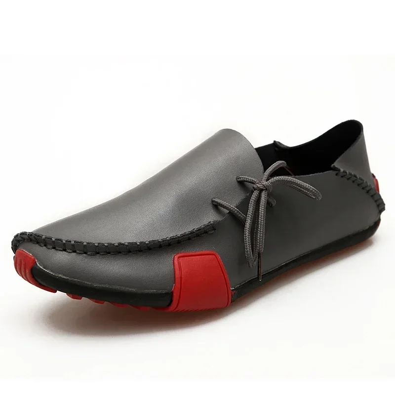 Sepatu Pria Kulit Kasual 2025 Pantofel Pria Lembut Italia Sepatu Mokasin Buatan Tangan Sepatu Slip On Bersirkulasi Zapatos Hombre