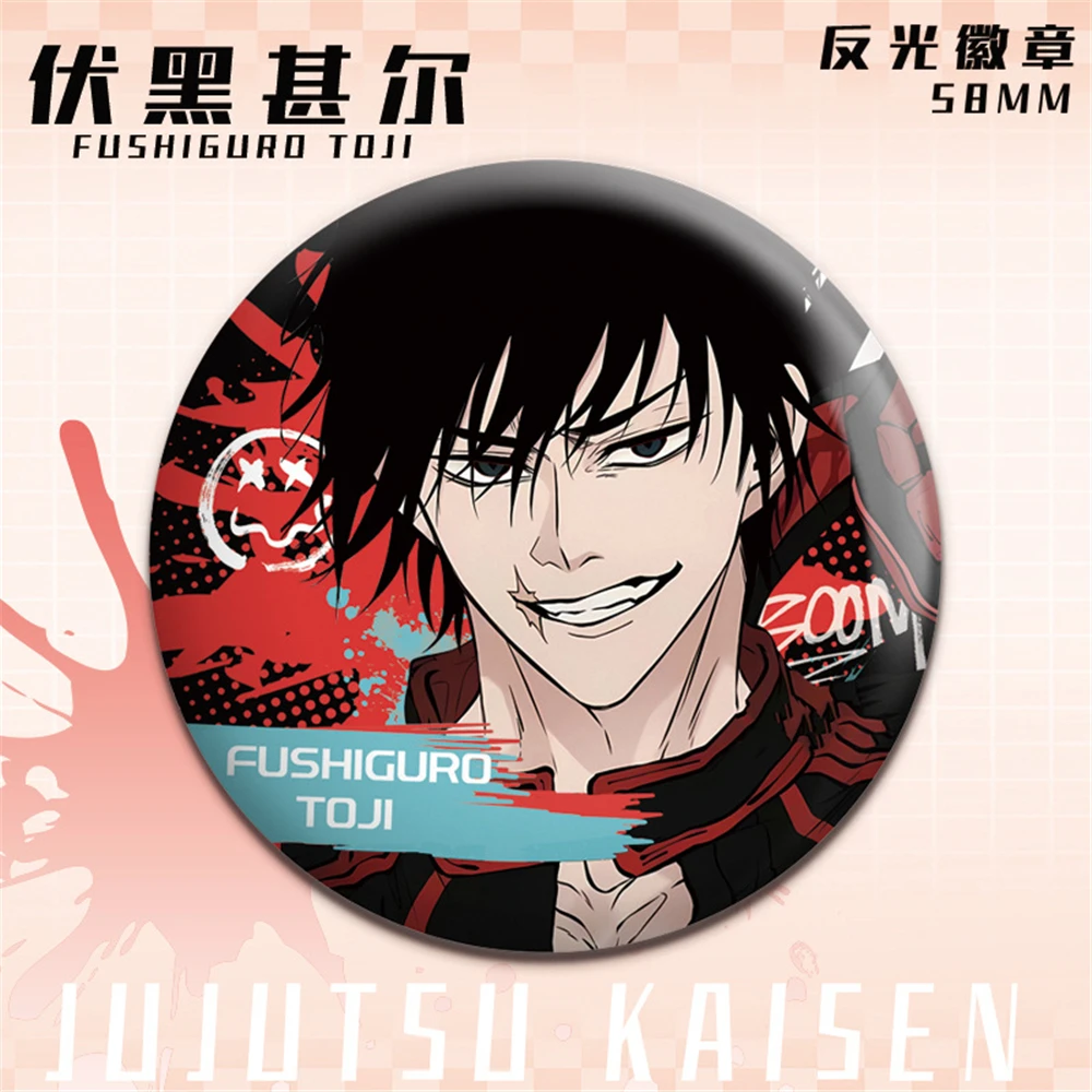 Anime Jujutsu Kaisen Satoru Gojo Fushiguro Toji Ryomen Sukuna Choso Costume Cosplay Distintivo Pin SPTE Spilla in banda stagnata Accessori