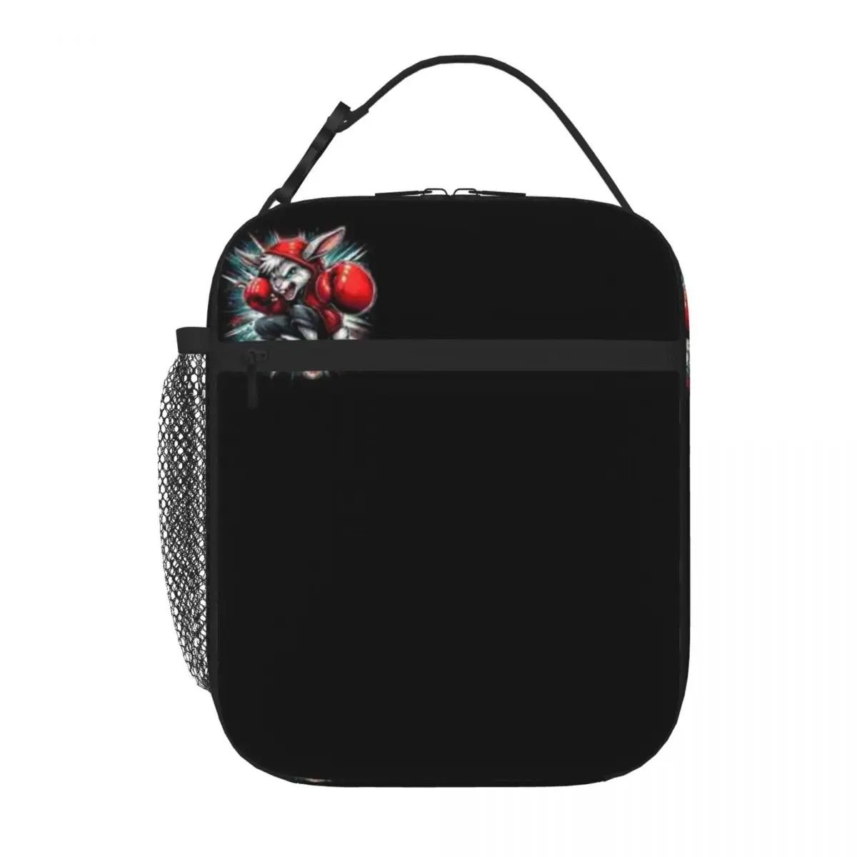 Bestselling Boxer Rabbit Funny Fighting Animal Design Nylon Texture Reusable Lunch Bag Office Break Cooler Tote