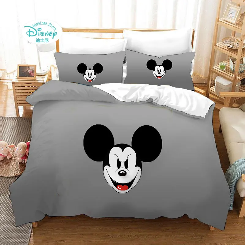 ديزني ميكي ماوس طقم سرير للأولاد سرير لحاف واحد غطاء لحاف 3 قطعة ديكور غرفة نوم الاطفال الملكة الملك الحجم غرفة الزوجين