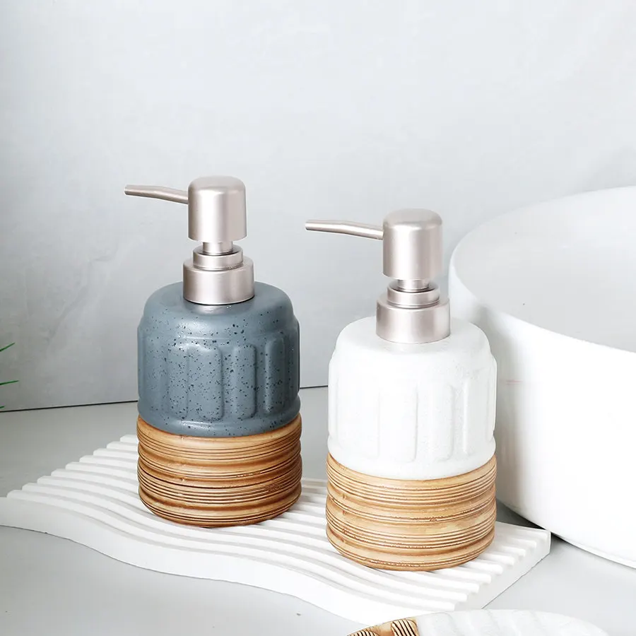 

360ml ceramic lotion press type split bottle hotel restaurant coffee bean hand washing liquid bath gel soap dispenser bathroom