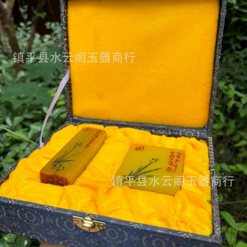 

Поделки в античном стиле, культурная игра, имитация камня Шушань, TIanhuang Stone2Stamp Seal2A, набор с коробкой