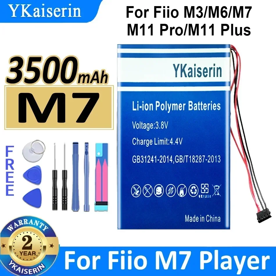 Сменный аккумулятор YKaiserin для Fiio M3 M6 M7 Player M11 Pro M11Pro HIFI Music MP3-плеер/M11 Plus Портативные аккумуляторы + НО